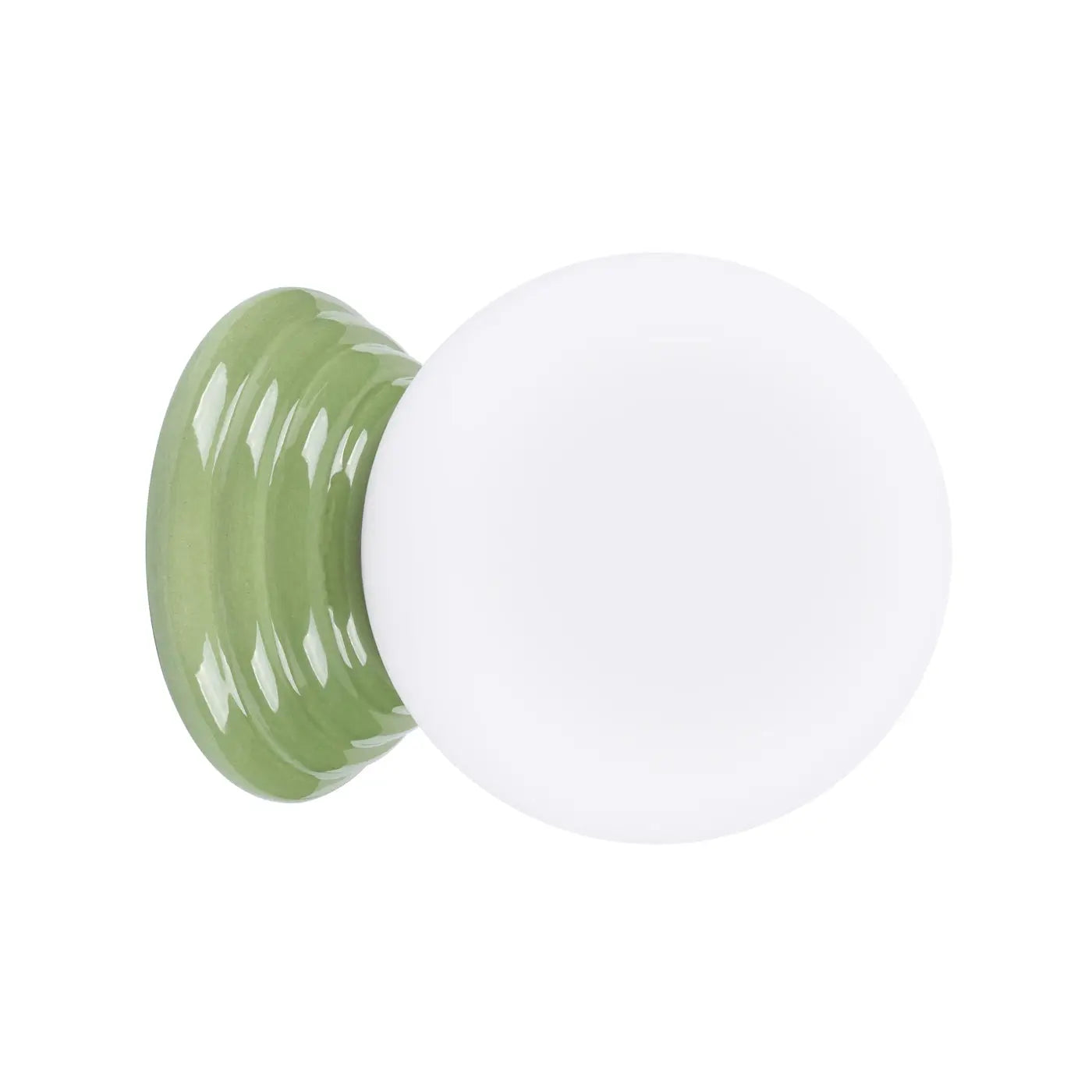 Applique murale céramique blanche boule opaline IP44 — vue 8