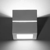Applique murale céramique blanche cubique E27 moderne — vue 3