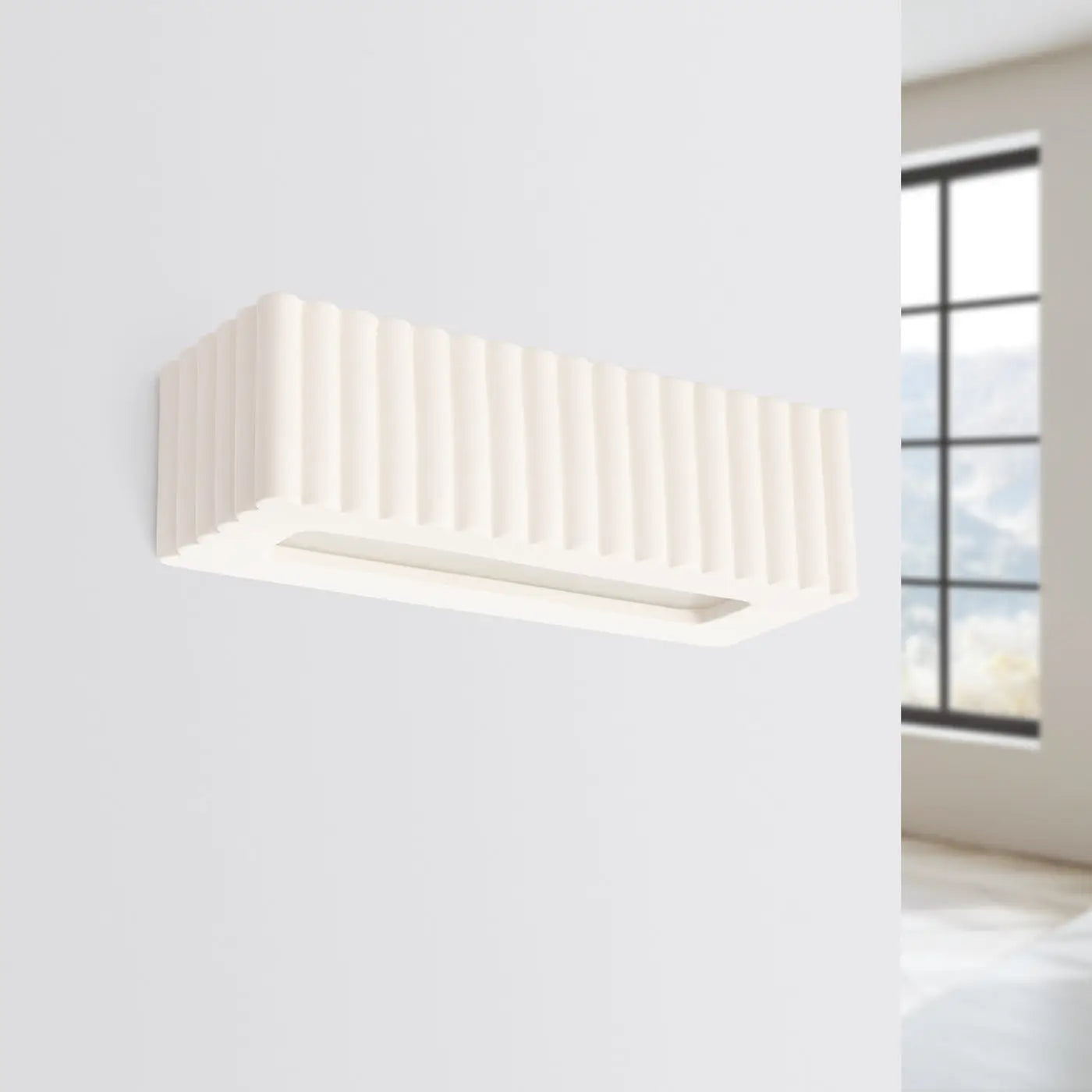 Applique murale céramique blanche rainurée E27 moderne — vue 2
