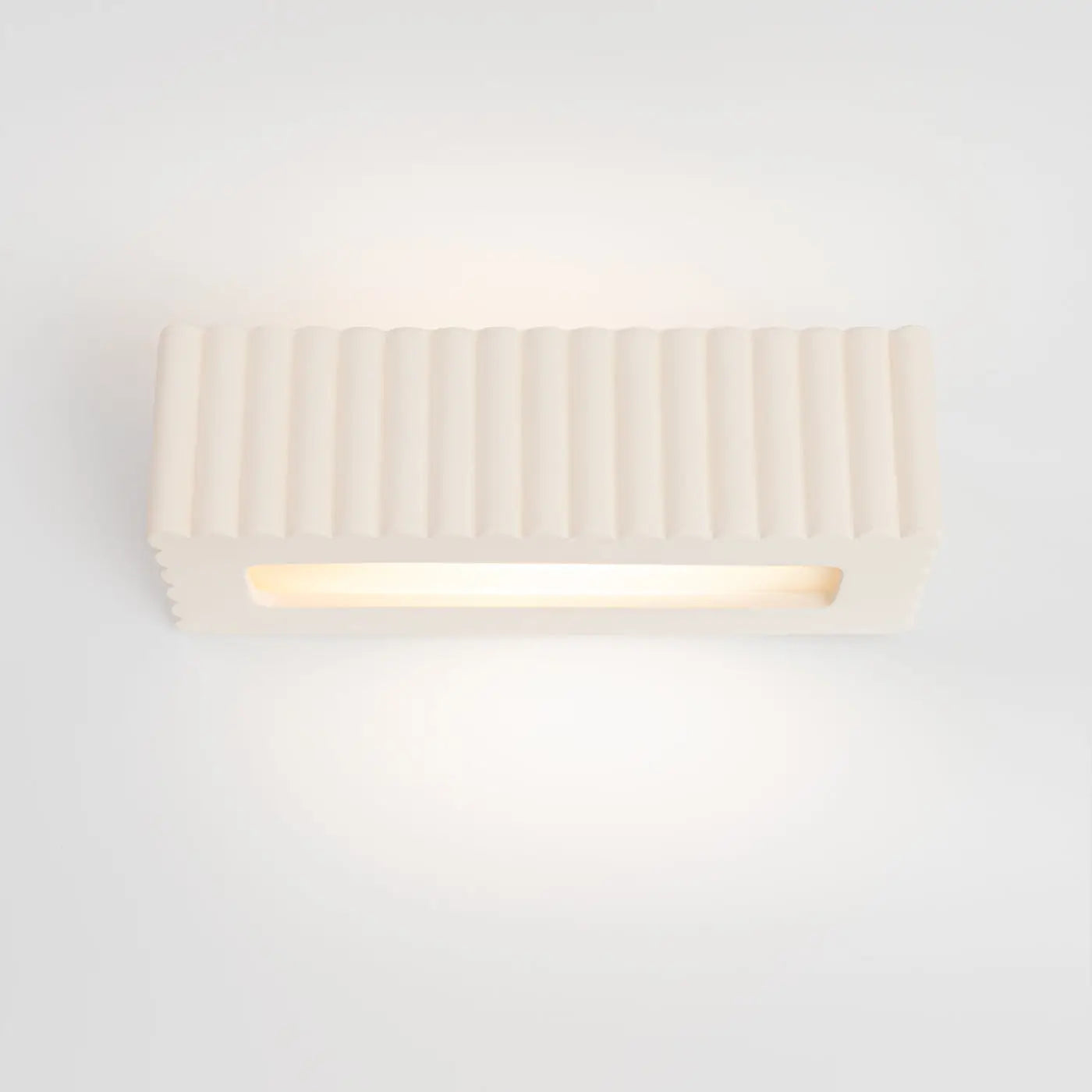Applique murale céramique blanche rainurée E27 moderne — vue 3