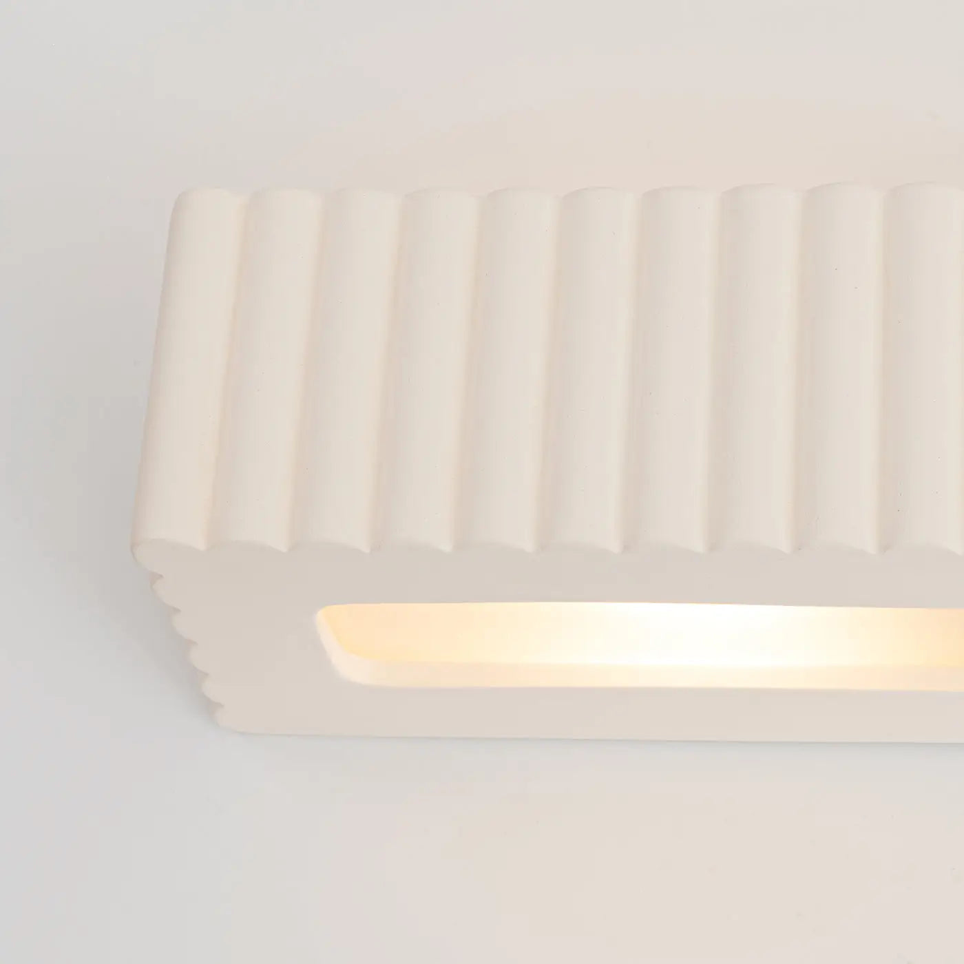 Applique murale céramique blanche rainurée E27 moderne — vue 4