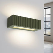 Applique murale céramique vert olive rainurée E27 — vue 1