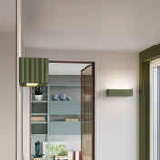 Applique murale céramique vert olive rainurée E27 — vue 11