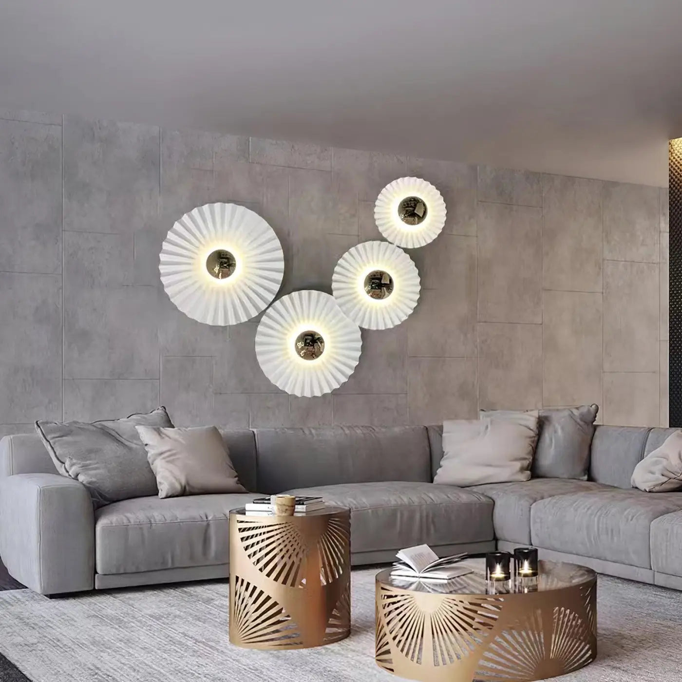Applique murale circulaire blanche en verre 3 tailles — vue 6