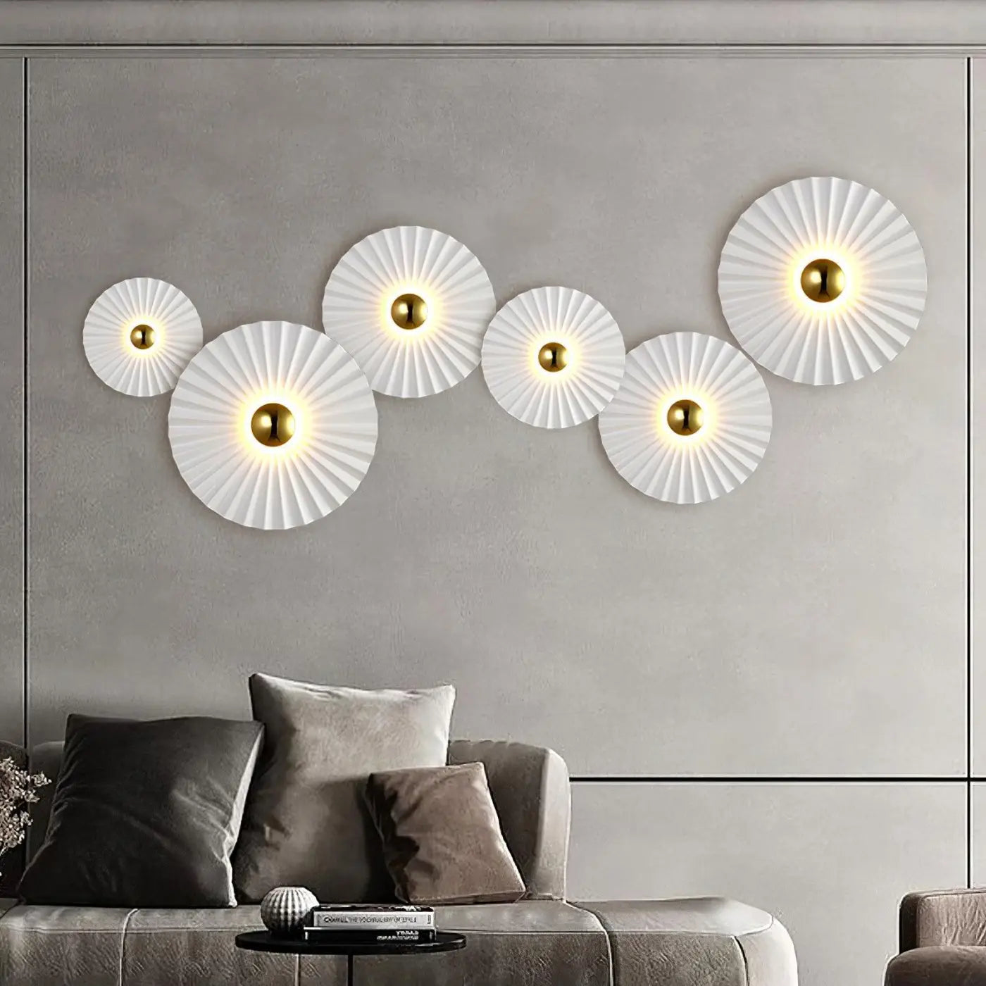 Applique murale circulaire blanche en verre 3 tailles — vue 7