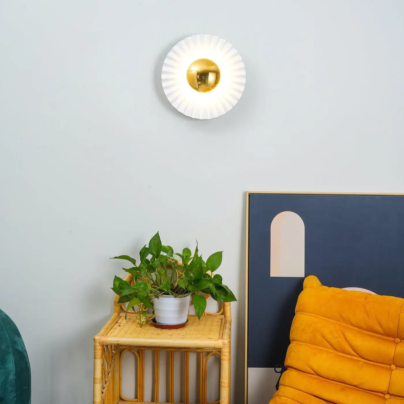 Applique murale circulaire blanche en verre 3 tailles — vue 8