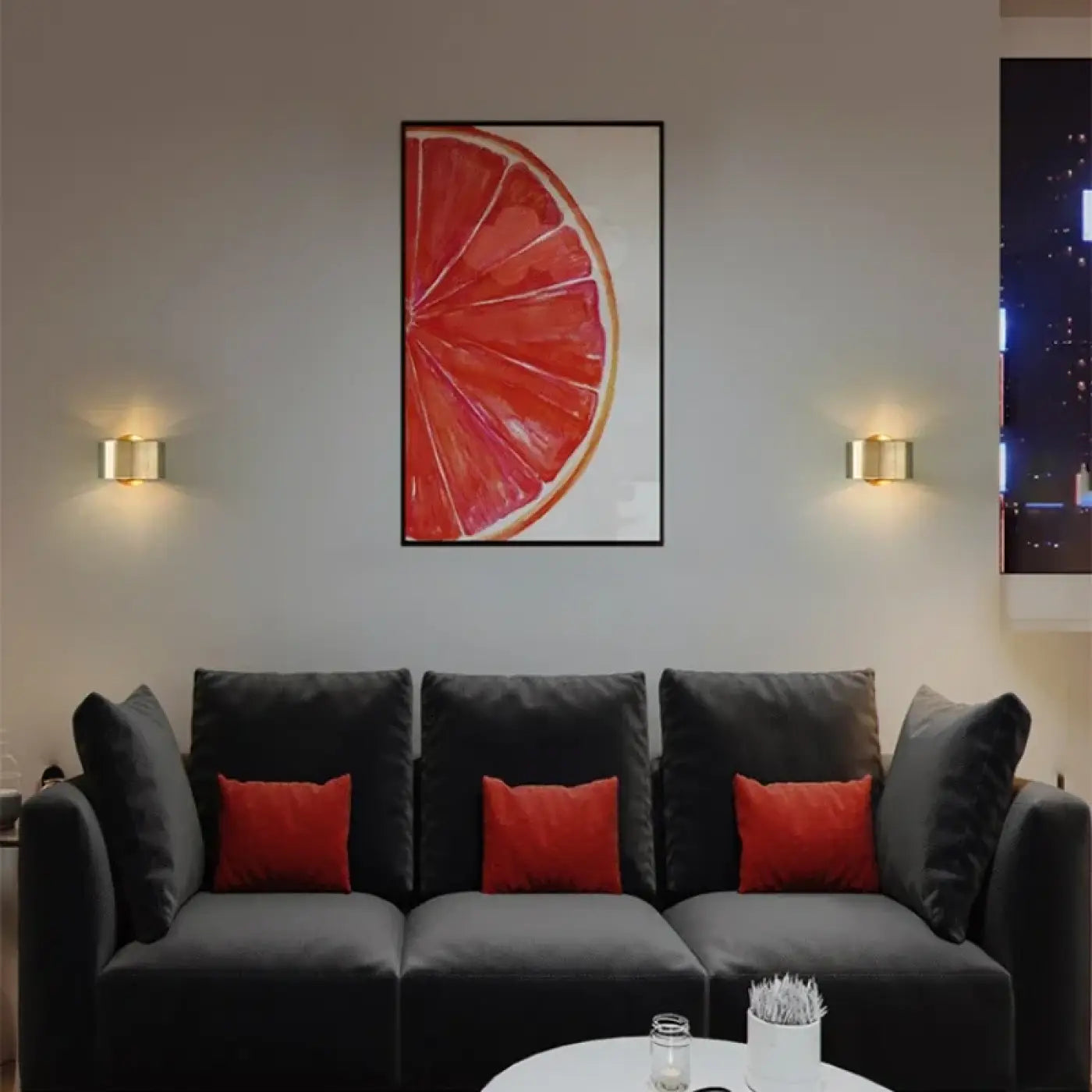 Applique murale compacte en aluminium noir et doré — vue 2