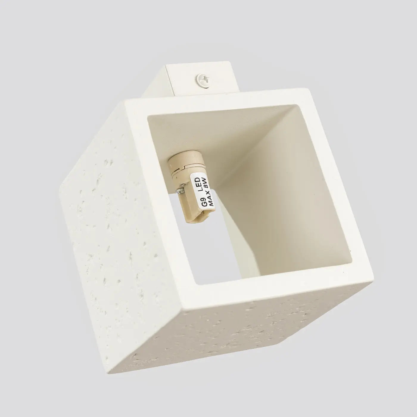 Applique murale cube en béton beige minimaliste — vue 5