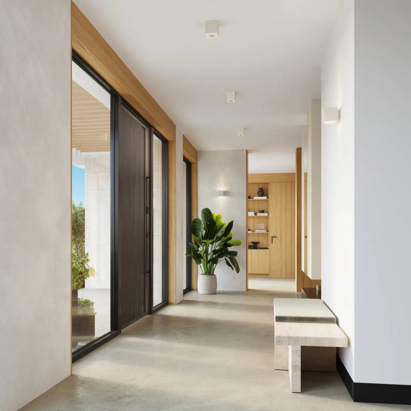 Applique murale cube en béton beige minimaliste — vue 8