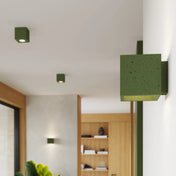 Applique murale cube en béton vert olive style industriel — vue 10