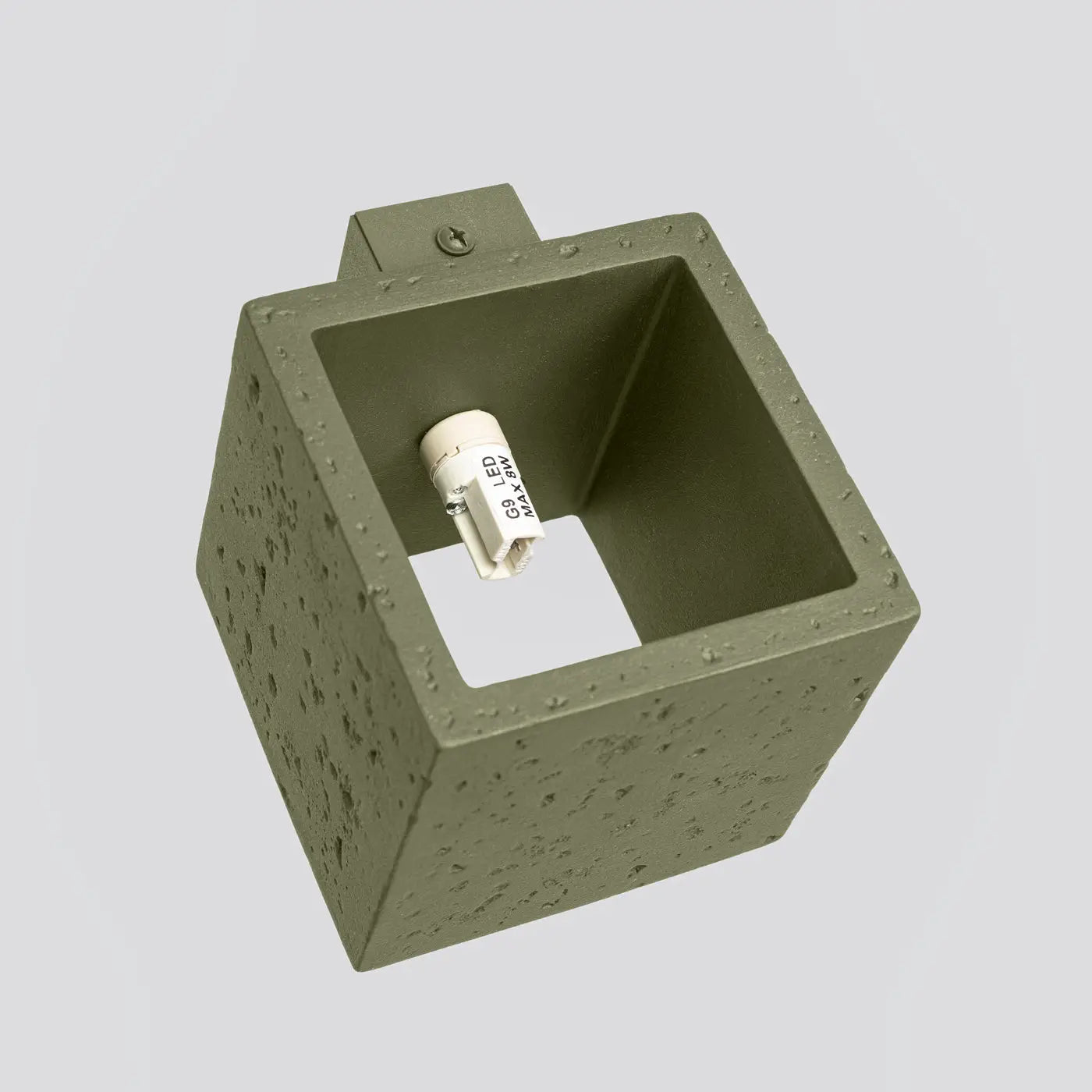 Applique murale cube en béton vert olive style industriel — vue 5