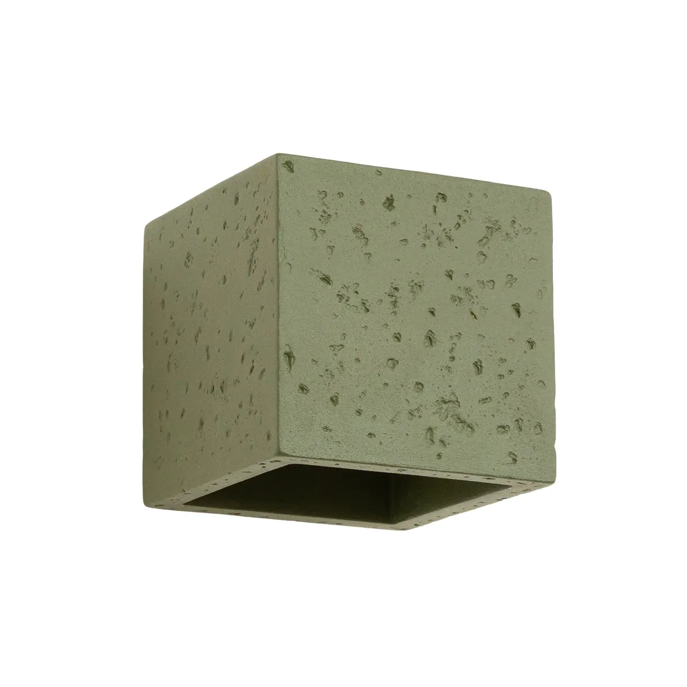 Applique murale cube en béton vert olive style industriel — vue 7