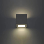 Applique murale cube en céramique blanche et verre E27 — vue 1