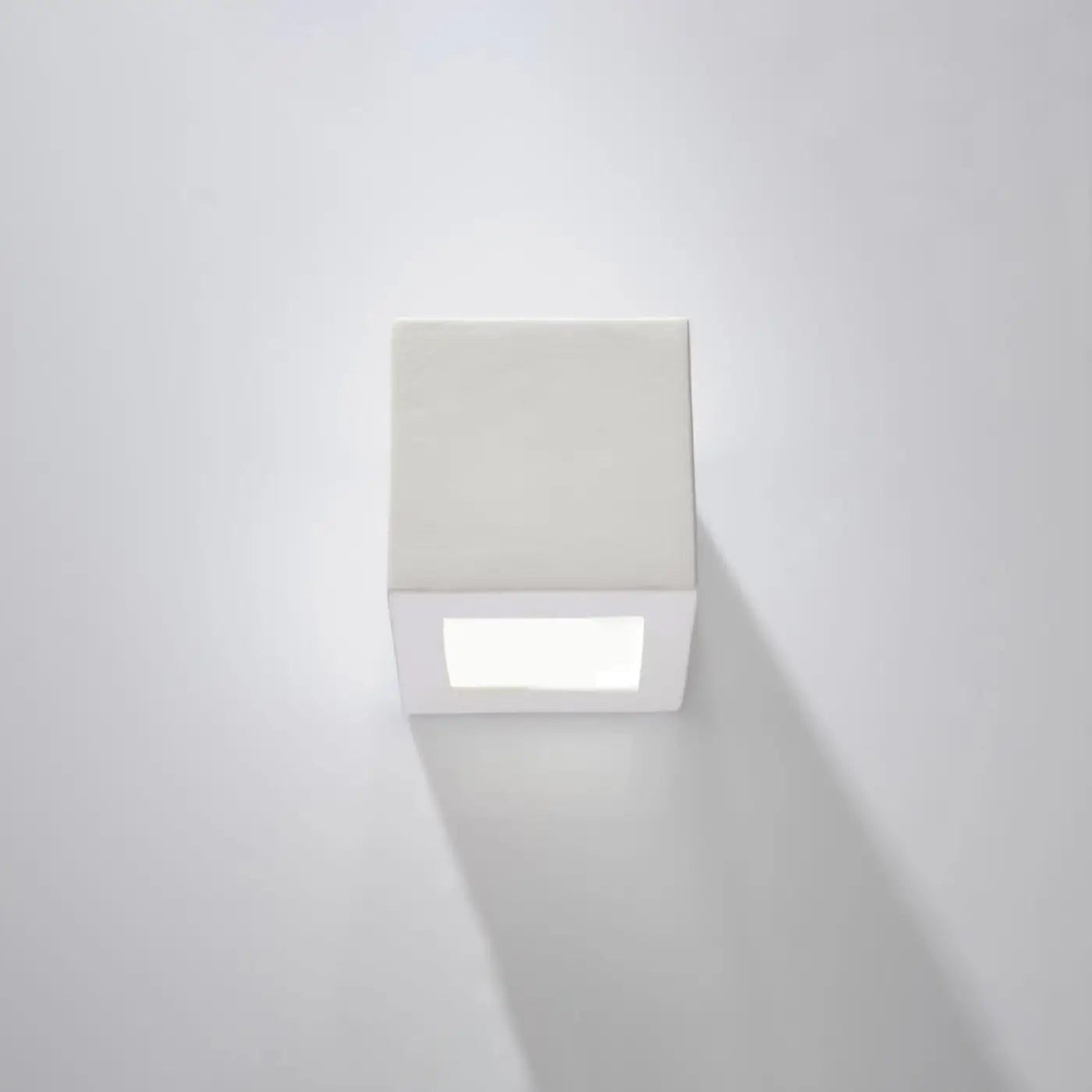 Applique murale cube en céramique blanche et verre E27 — vue 2