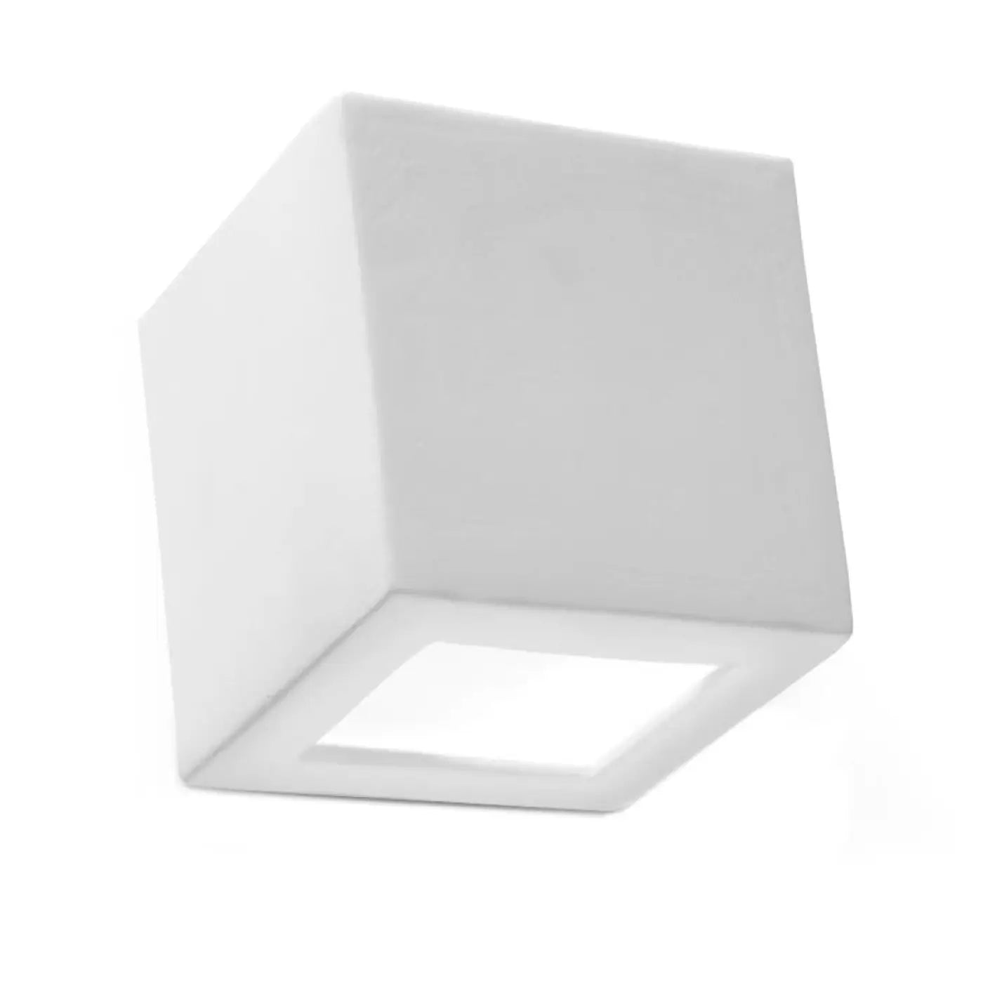 Applique murale cube en céramique blanche et verre E27 — vue 4