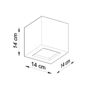 Applique murale cube en céramique blanche et verre E27 — vue 8