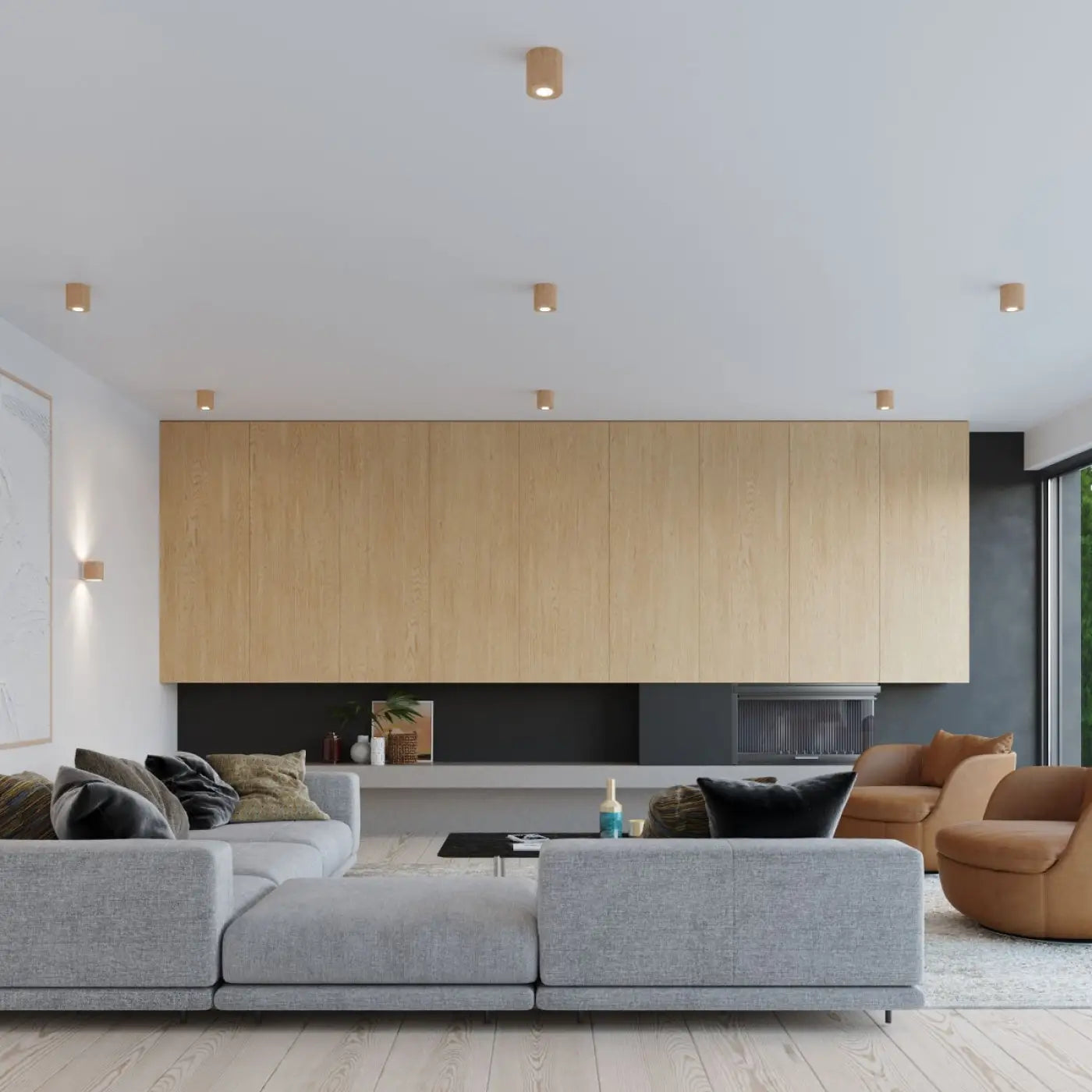 Applique murale cylindre en bois naturel scandinave — vue 5