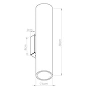 Applique murale cylindrique bois et tissu à 2 lumières — vue 13