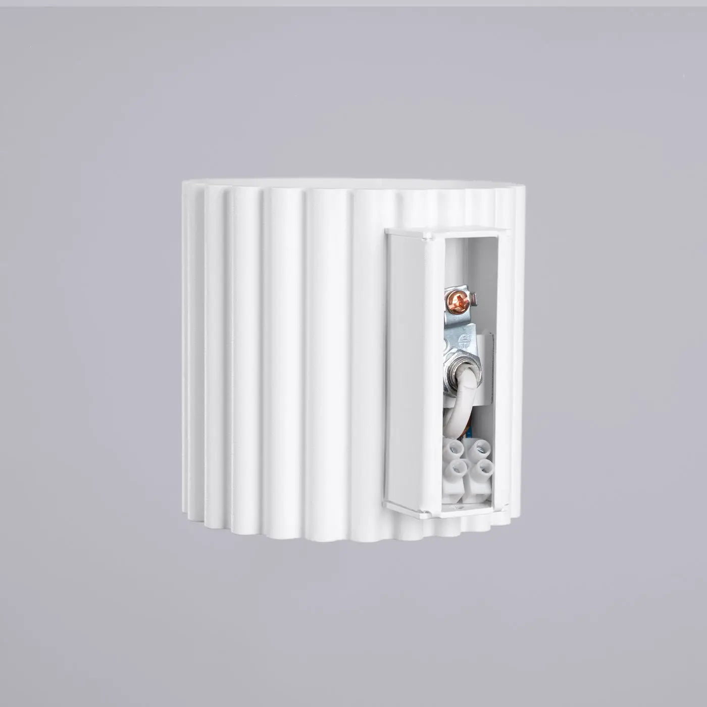 Applique murale cylindrique cannelée blanche en aluminium G9 — vue 4