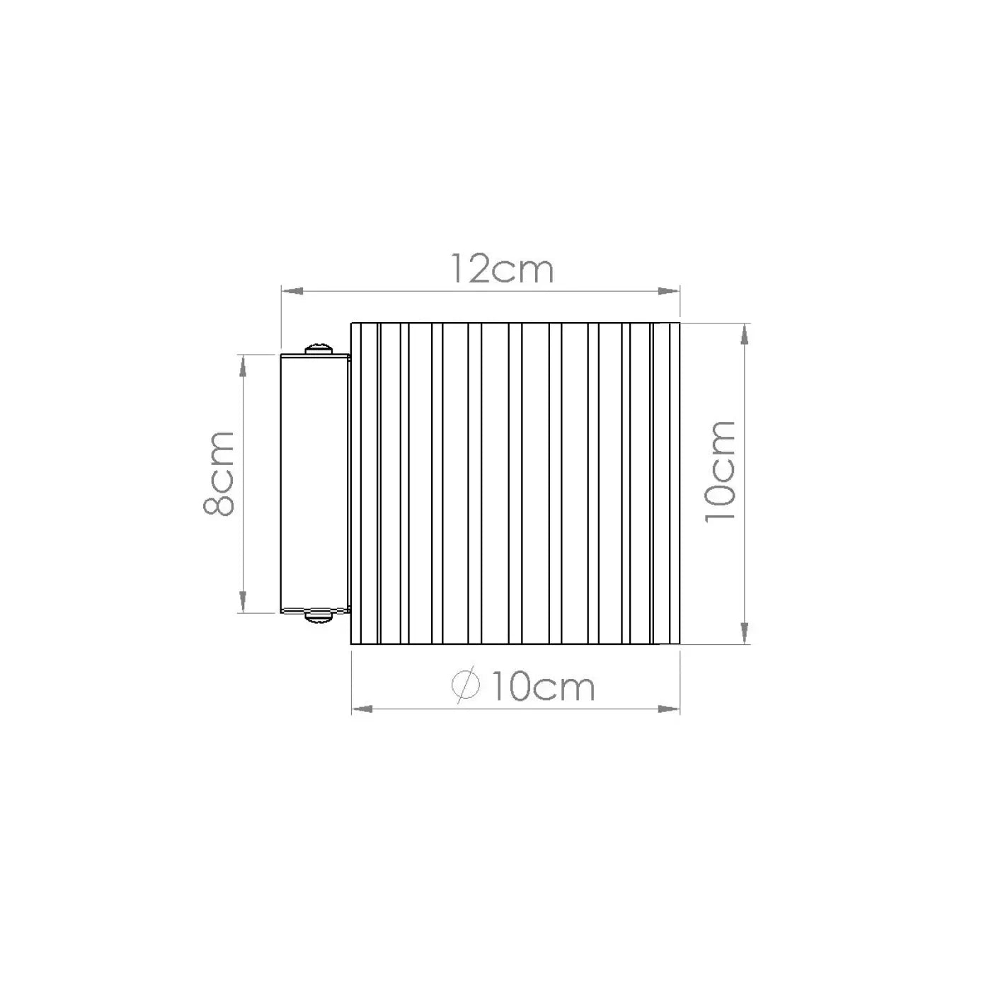Applique murale cylindrique cannelée moka en aluminium G9 — vue 12