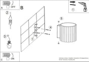 Applique murale cylindrique cannelée moka en aluminium G9 — vue 13