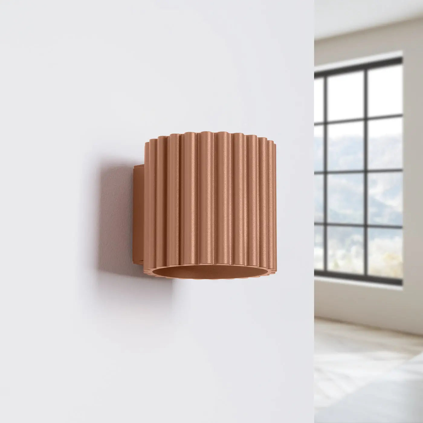 Applique murale cylindrique cannelée moka en aluminium G9 — vue 2