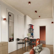 Applique murale cylindrique cannelée rouge ochra aluminium — vue 10