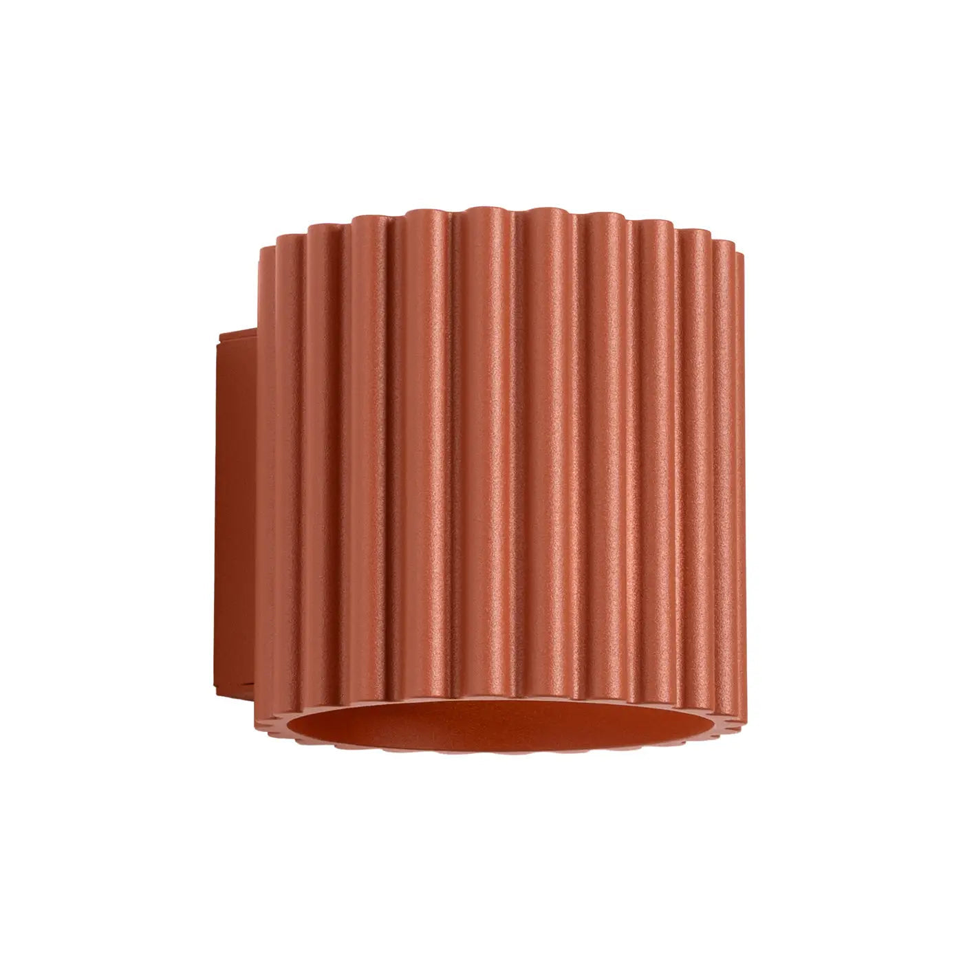 Applique murale cylindrique cannelée rouge ochra aluminium — vue 8