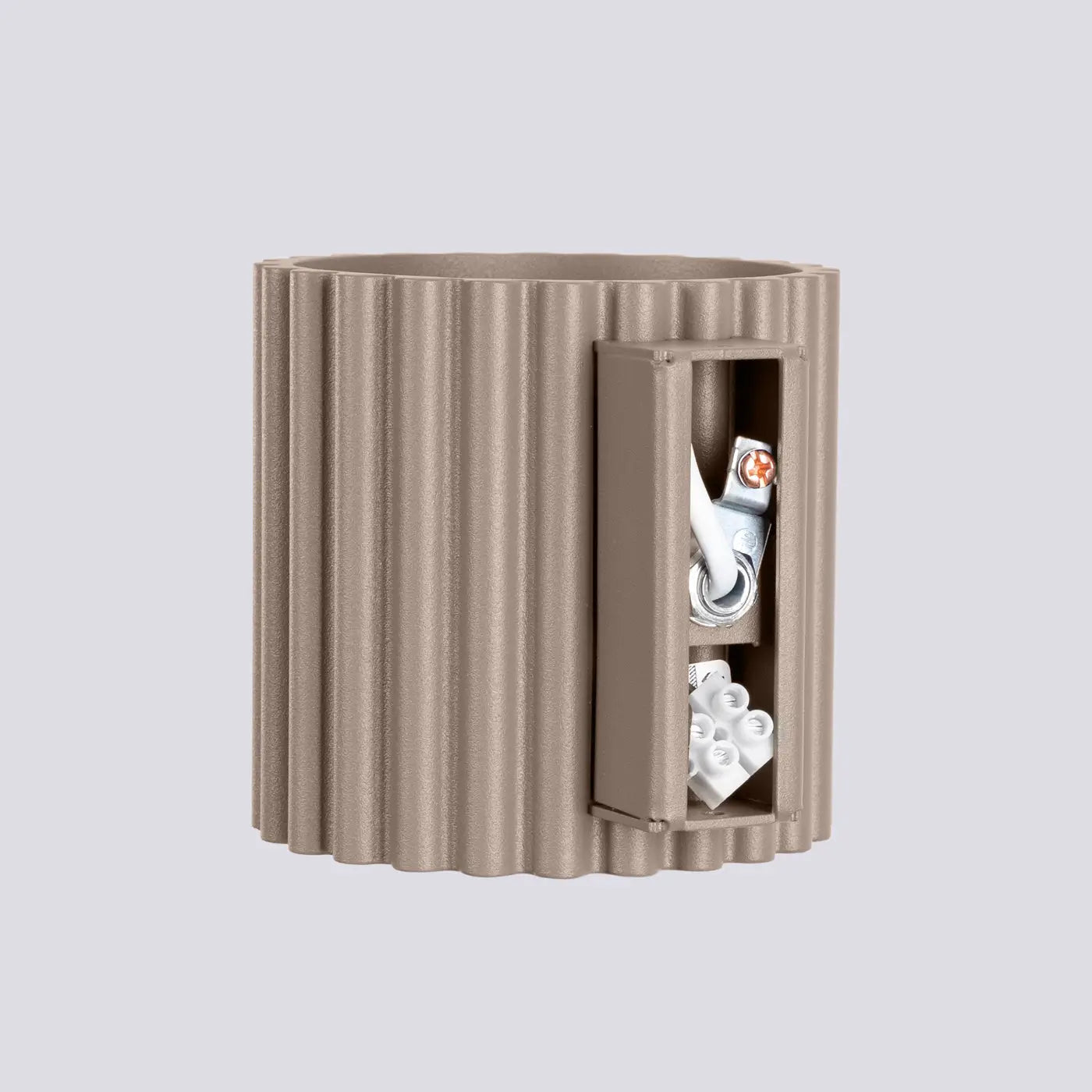 Applique murale cylindrique cannelée taupe en aluminium G9 — vue 7