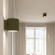 Applique murale cylindrique cannelée vert olive en aluminium — vue 11