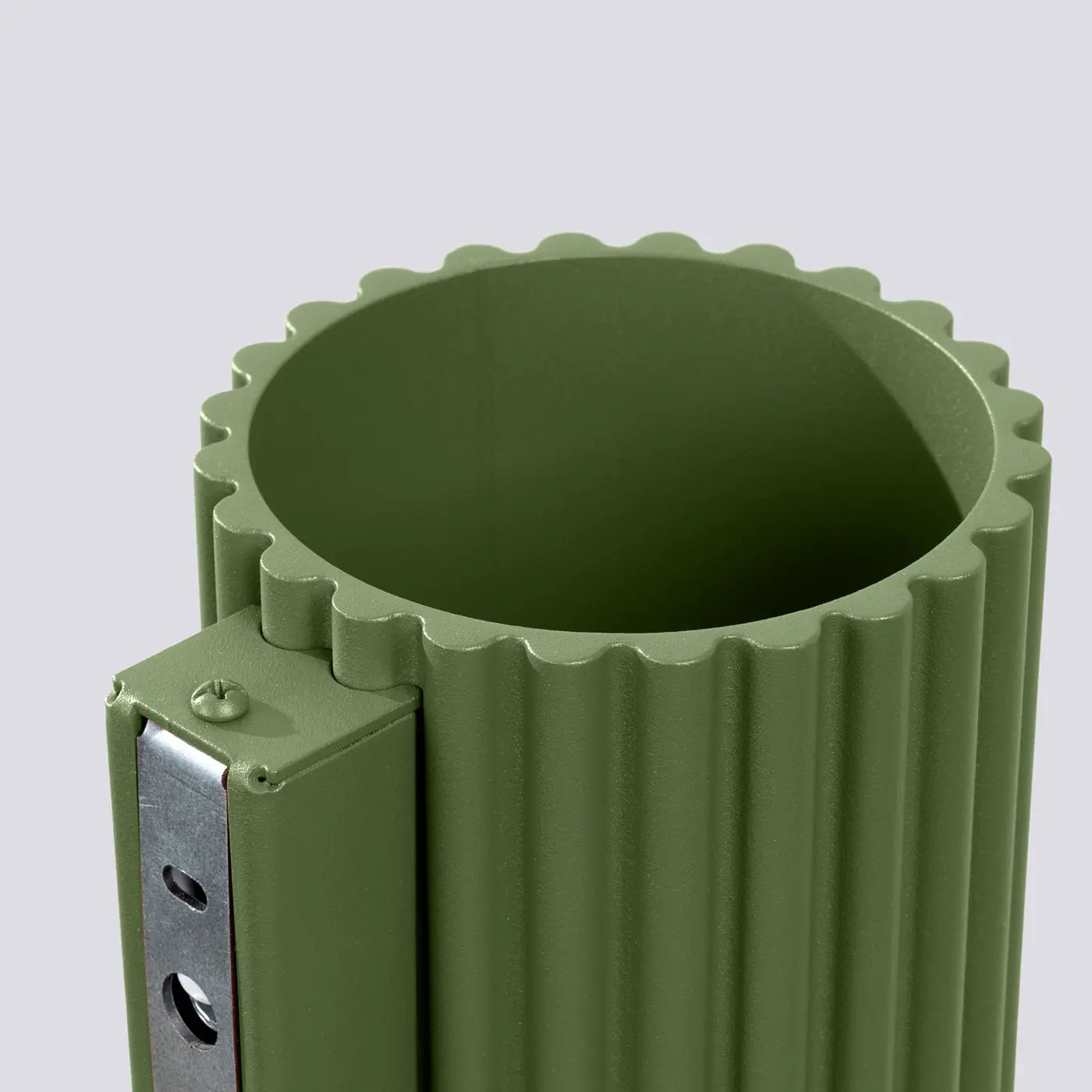 Applique murale cylindrique cannelée vert olive en aluminium — vue 5