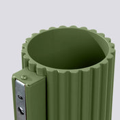 Applique murale cylindrique cannelée vert olive en aluminium — vue 5