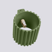 Applique murale cylindrique cannelée vert olive en aluminium — vue 6
