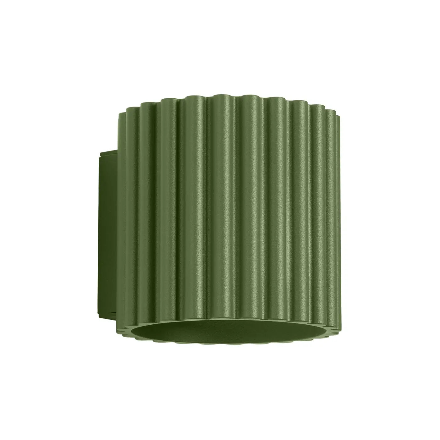 Applique murale cylindrique cannelée vert olive en aluminium — vue 8