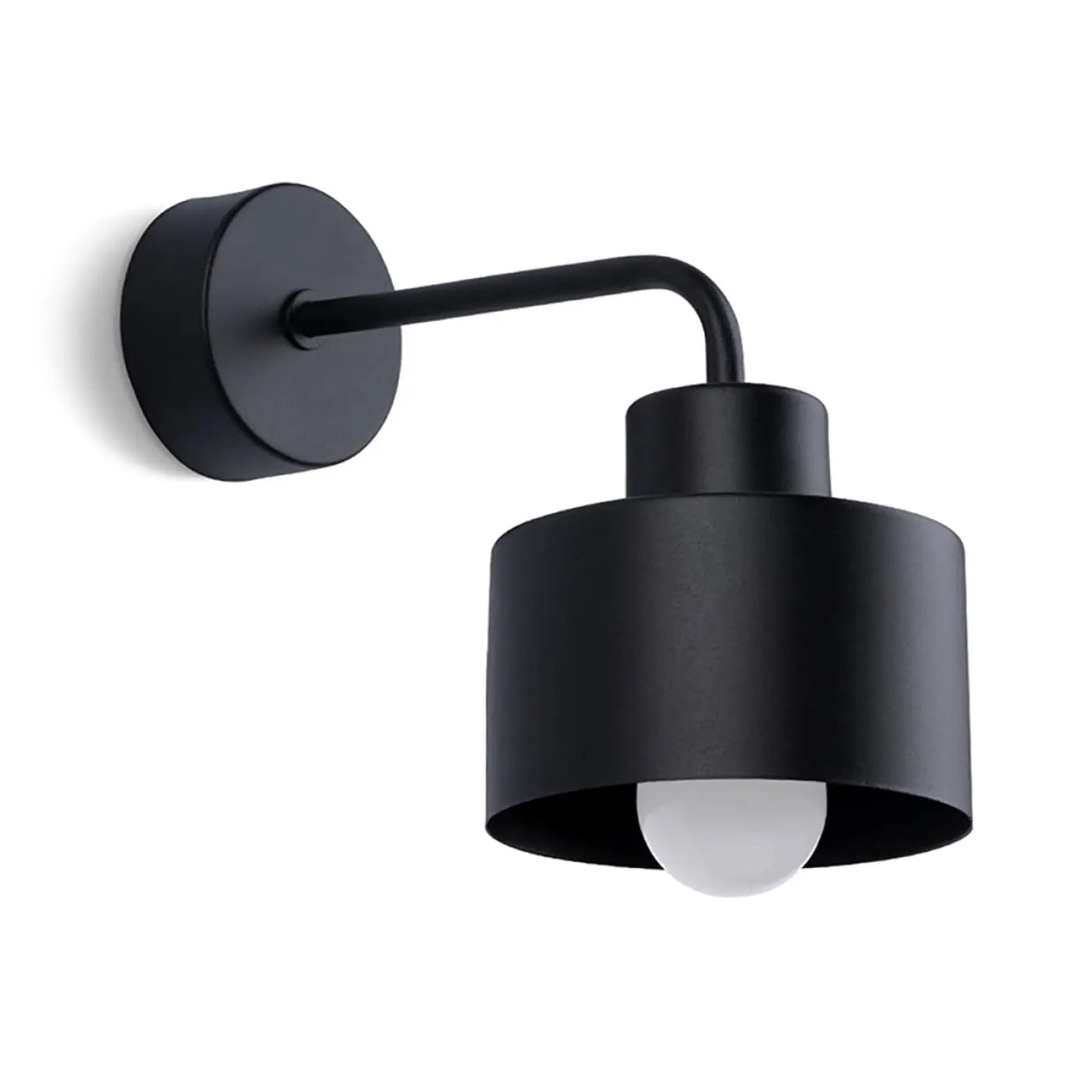 Applique murale cylindrique en acier noir mat E27 — vue 3