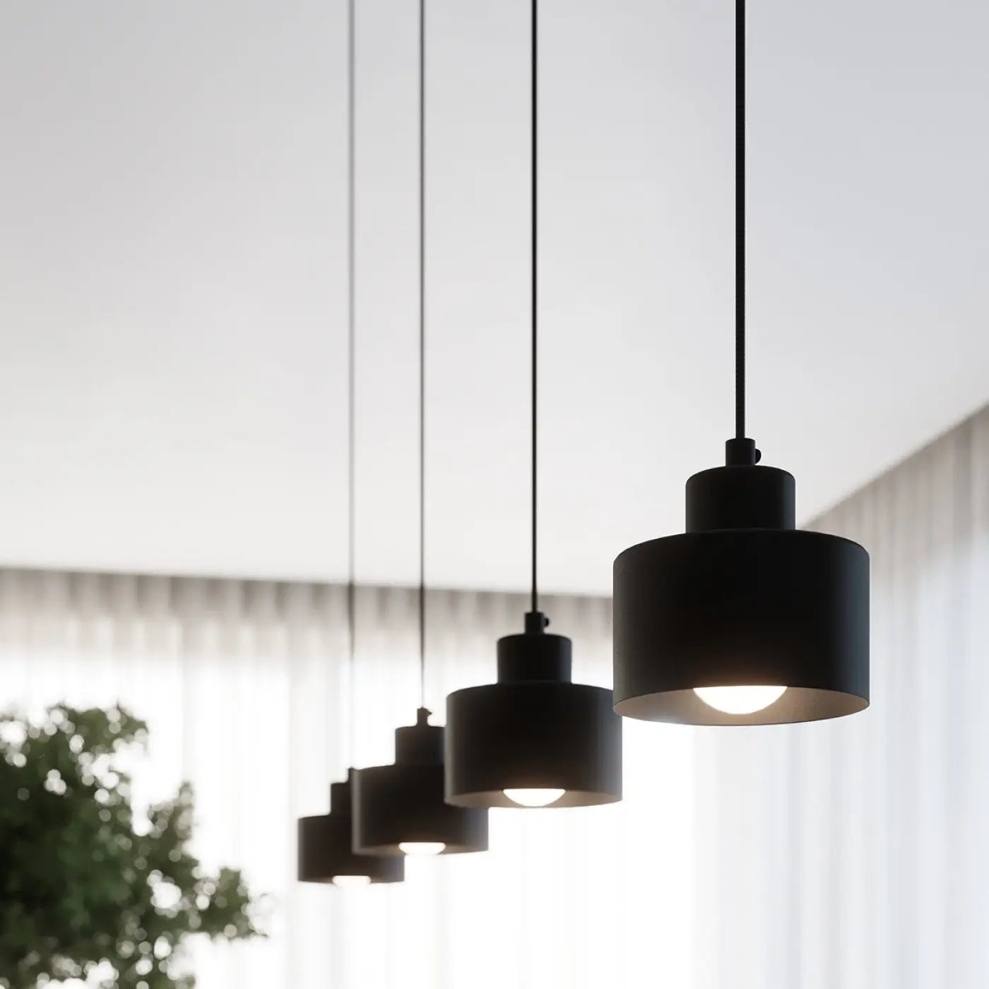 Applique murale cylindrique en acier noir mat E27 — vue 7
