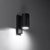 Applique murale cylindrique en métal noir GU10 4000K — vue 1
