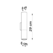 Applique murale cylindrique noire et chrome 2 lumières — vue 7