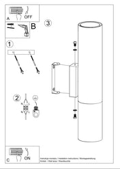 Applique murale cylindrique noire et cuivre 2 lumières — vue 8