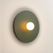 Applique murale disque vert olive métal et verre — vue 4