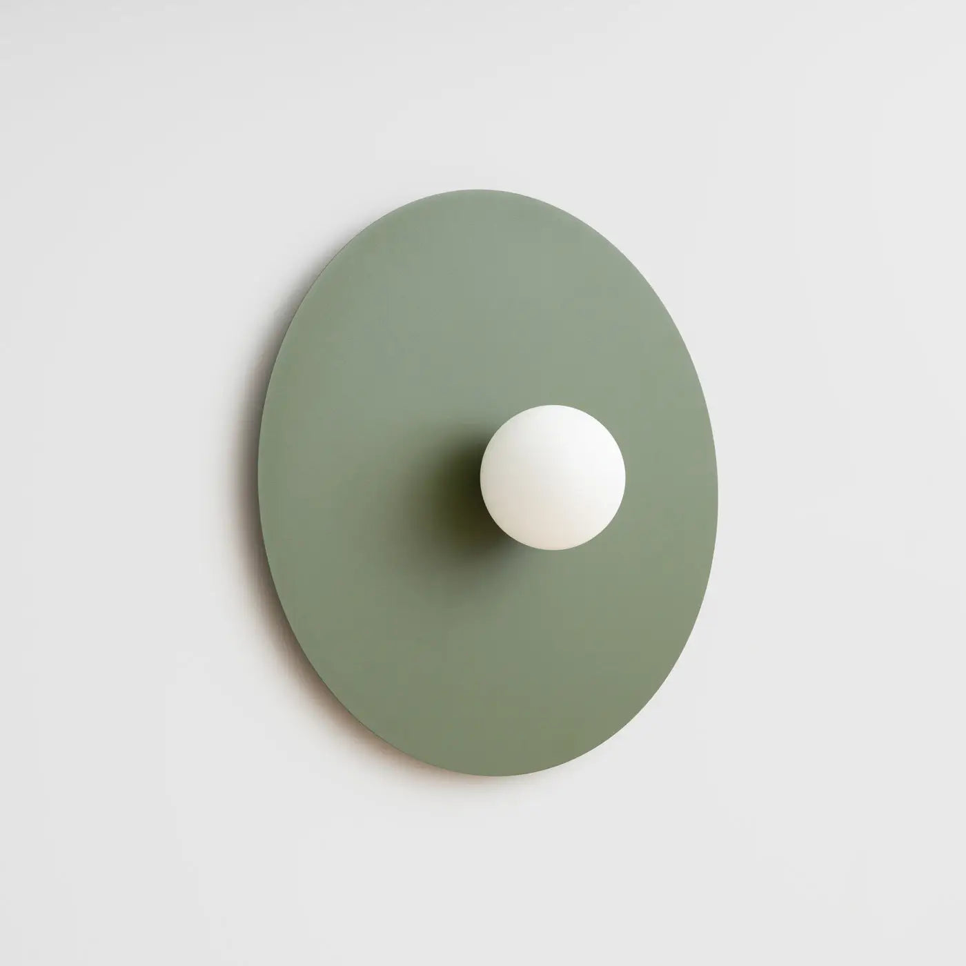 Applique murale disque vert olive métal et verre — vue 5