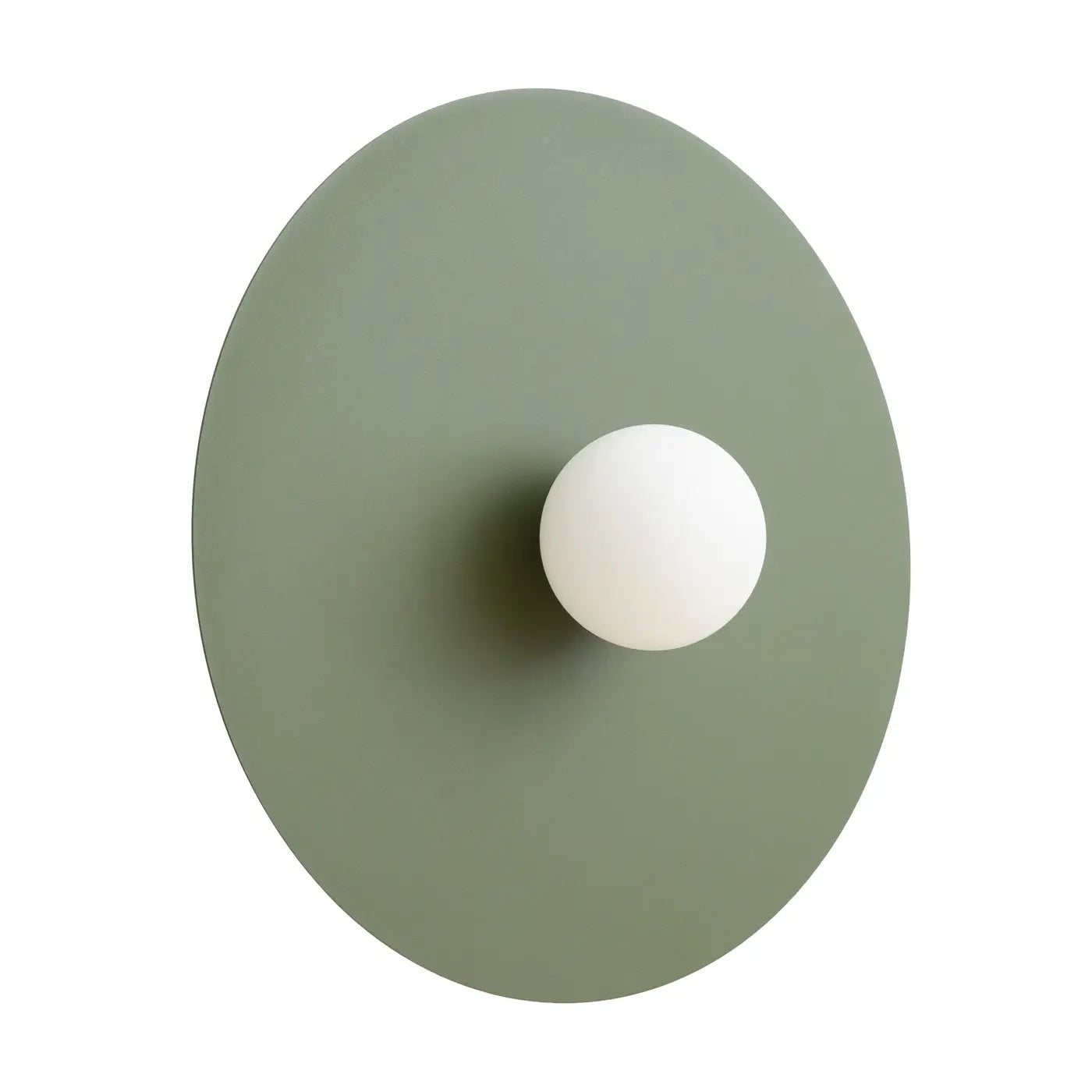 Applique murale disque vert olive métal et verre — vue 7