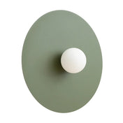 Applique murale disque vert olive métal et verre — vue 7