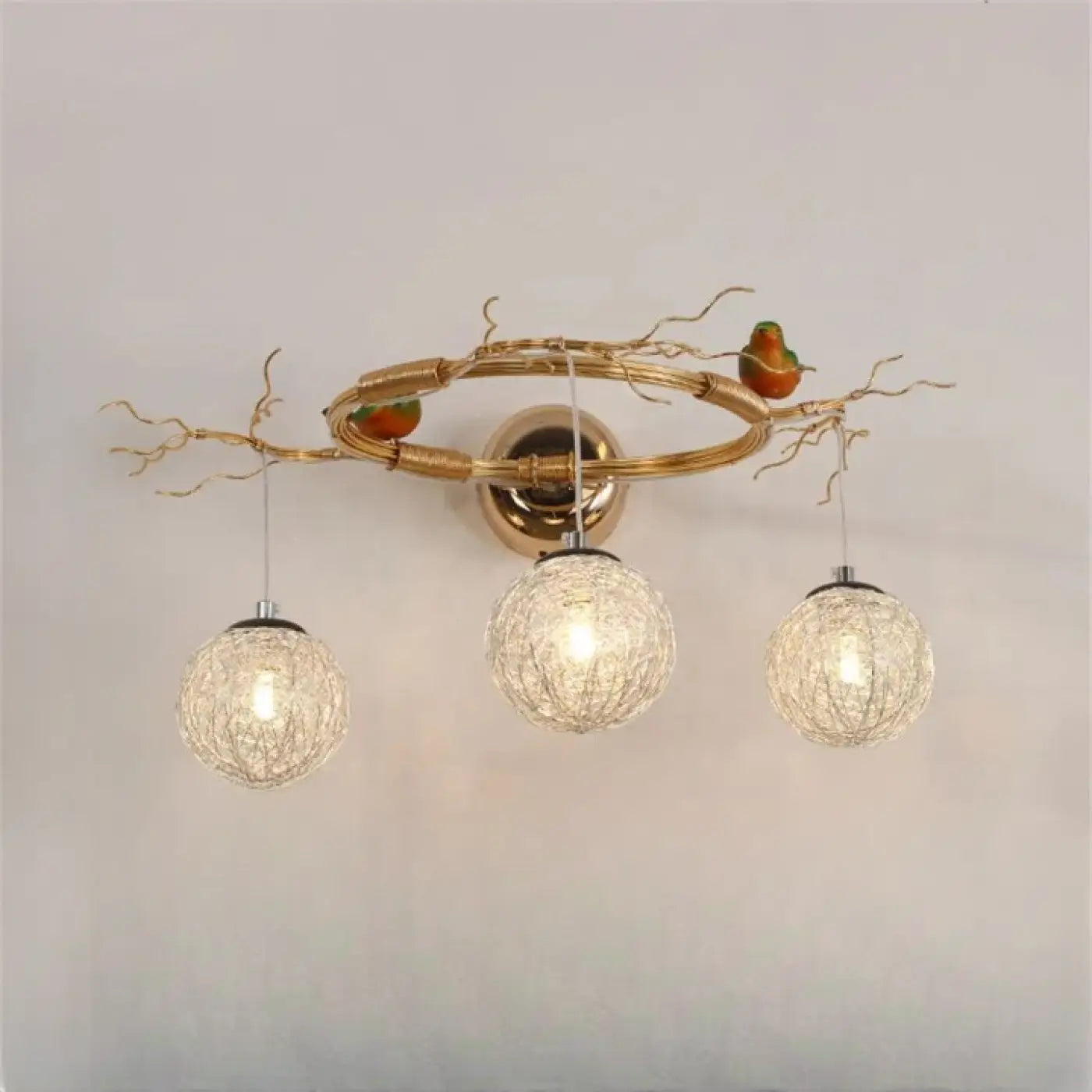 Applique murale dorée à 3 lumières style Art Déco — vue 4