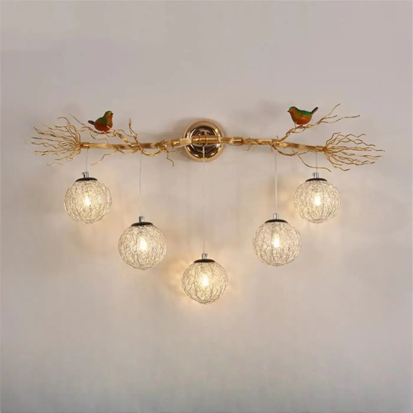 Applique murale dorée à 3 lumières style Art Déco — vue 6