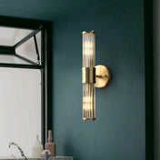Applique murale dorée art déco vintage à deux lumières — vue 5
