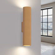Applique murale dorée cannelée LED double faisceau — vue 1
