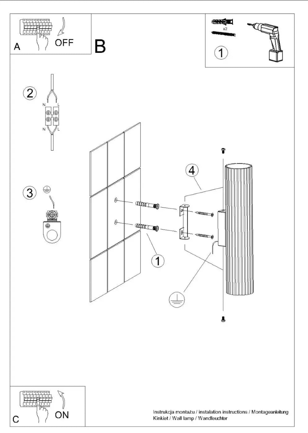 Applique murale dorée cannelée LED double faisceau — vue 11