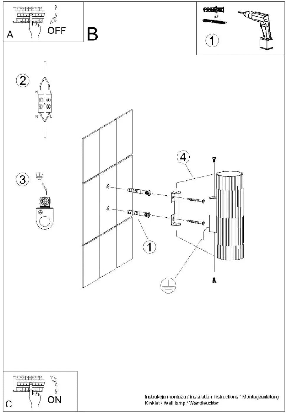 Applique murale dorée cannelée LED minimaliste — vue 11