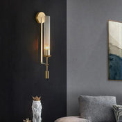 Applique murale dorée en métal industriel pour chambre — vue 1